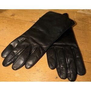 Aris 115 Women's Black Leather Gloves Size 8 Polyester Lining
